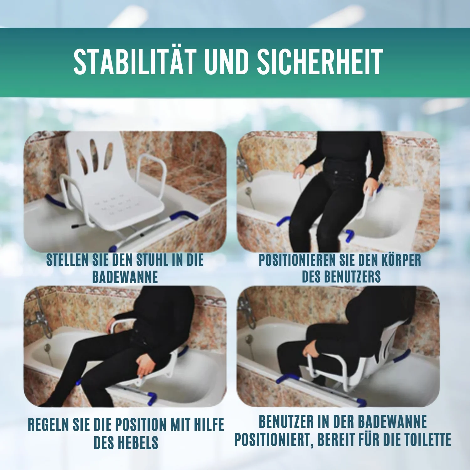 360º Drehbarer Komfort-Badewannensitz - Image 4