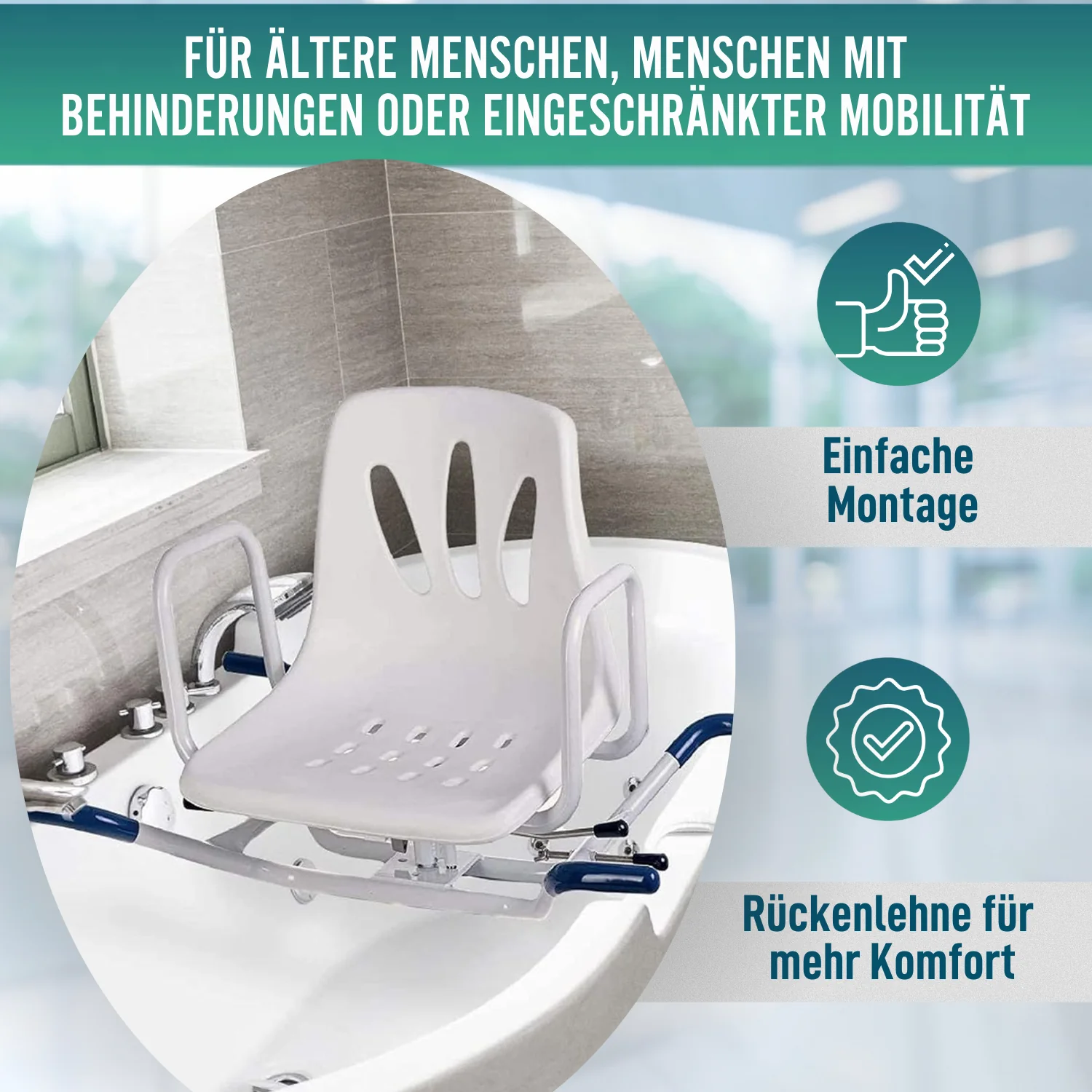360º Drehbarer Komfort-Badewannensitz - Image 7