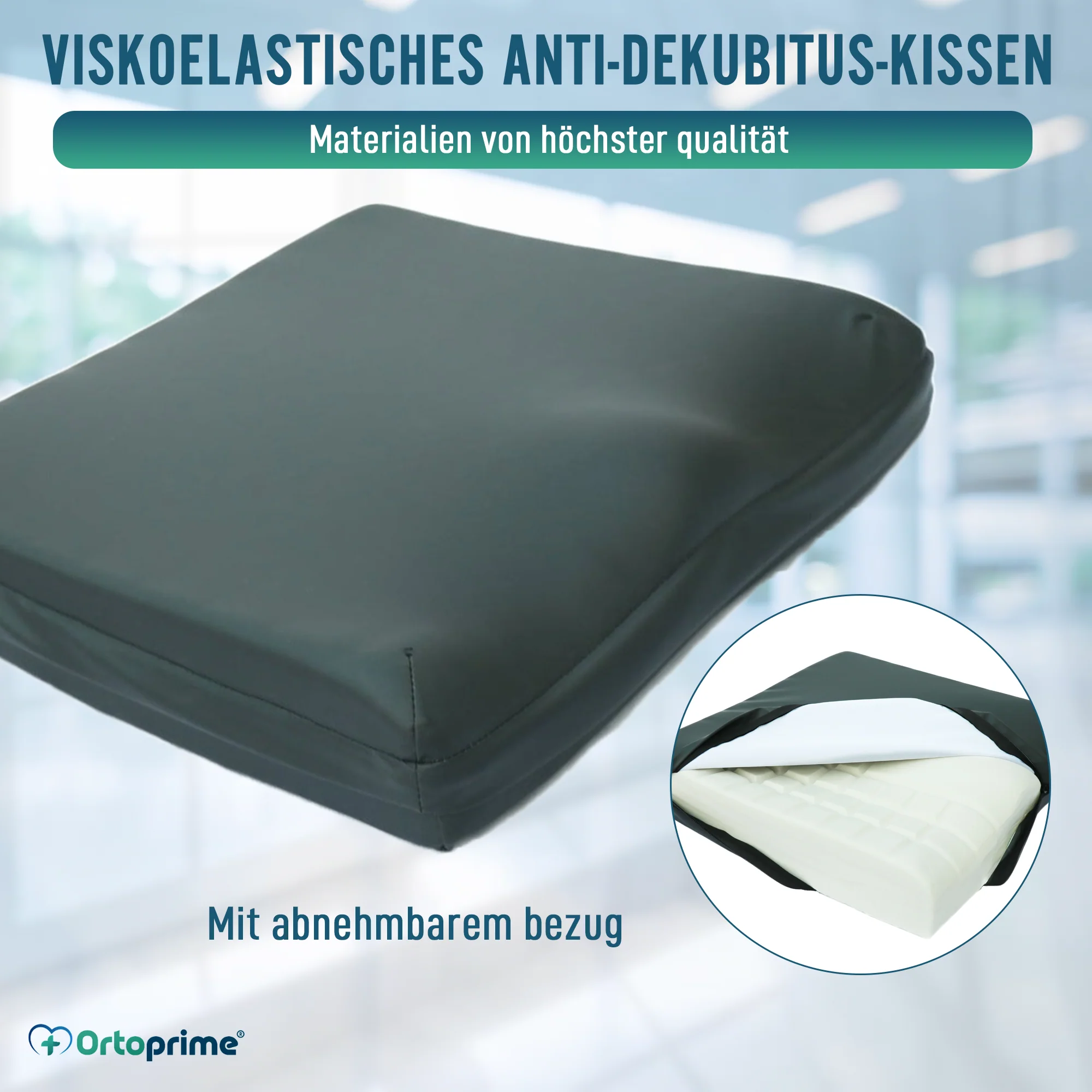 Anatomisches viereckiges viskoelastisches Anti-Dekubitus-Kissen | Memory-Effekt - Image 3
