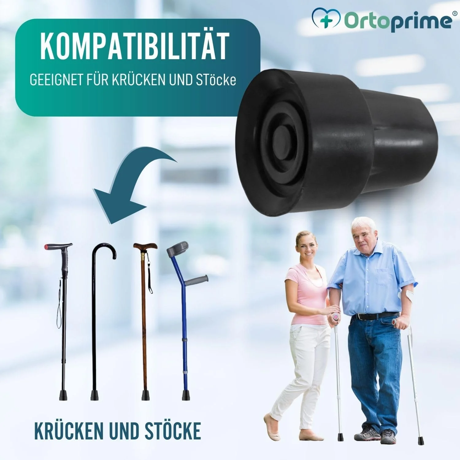 Gummikappen für rutschfeste und anpassbare Stöcke | 2 Stück - Image 7
