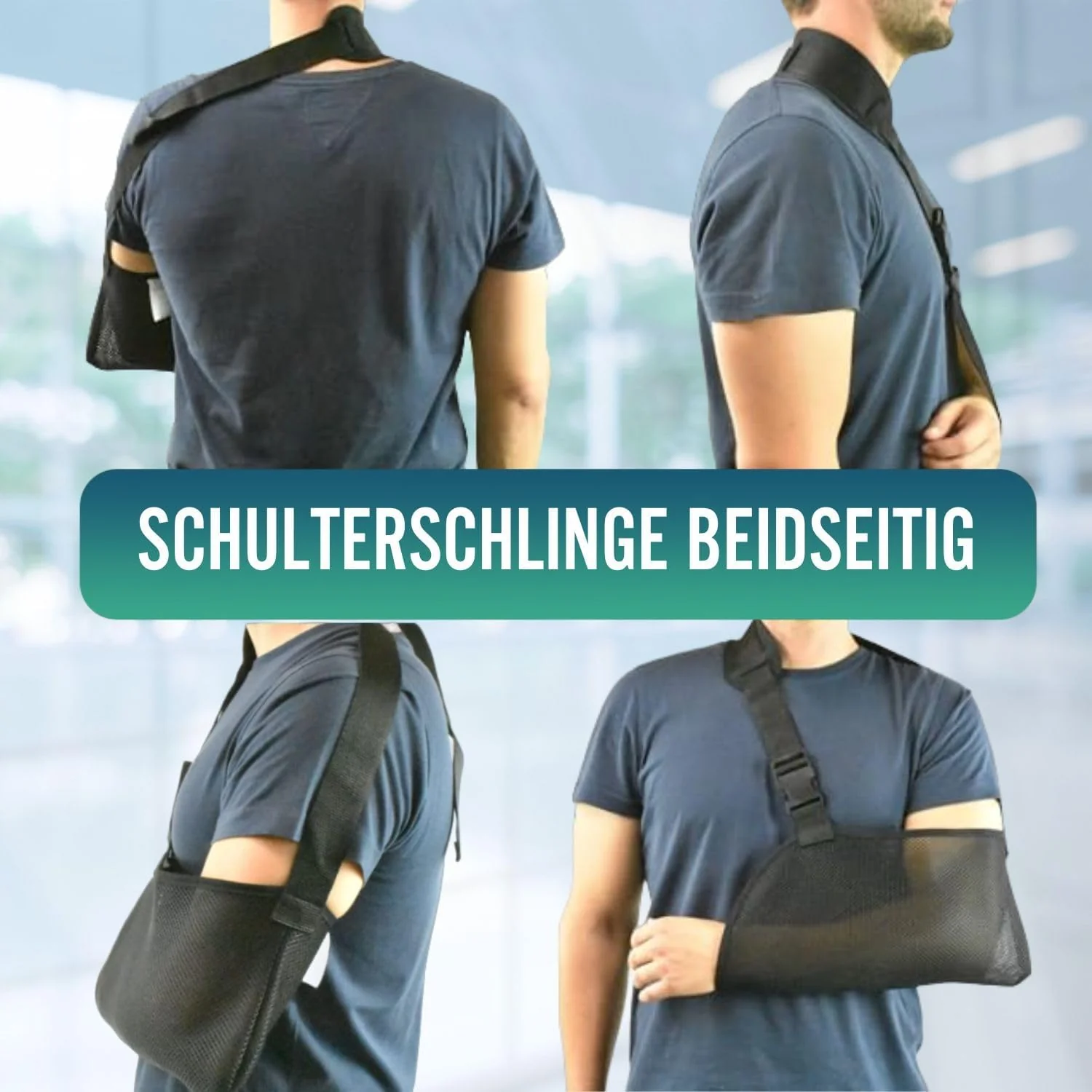 Atmungsaktive Schulterbandage mit verstellbarem Gurt | Beidseitig - Image 3