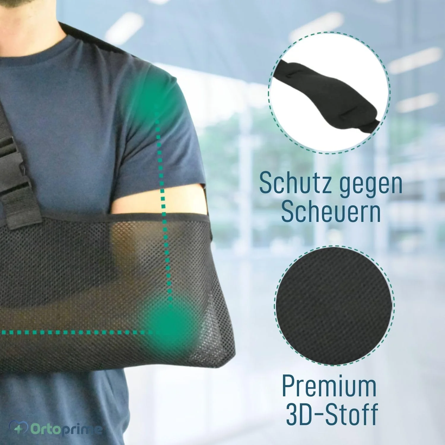 Atmungsaktive Schulterbandage mit verstellbarem Gurt | Beidseitig - Image 4