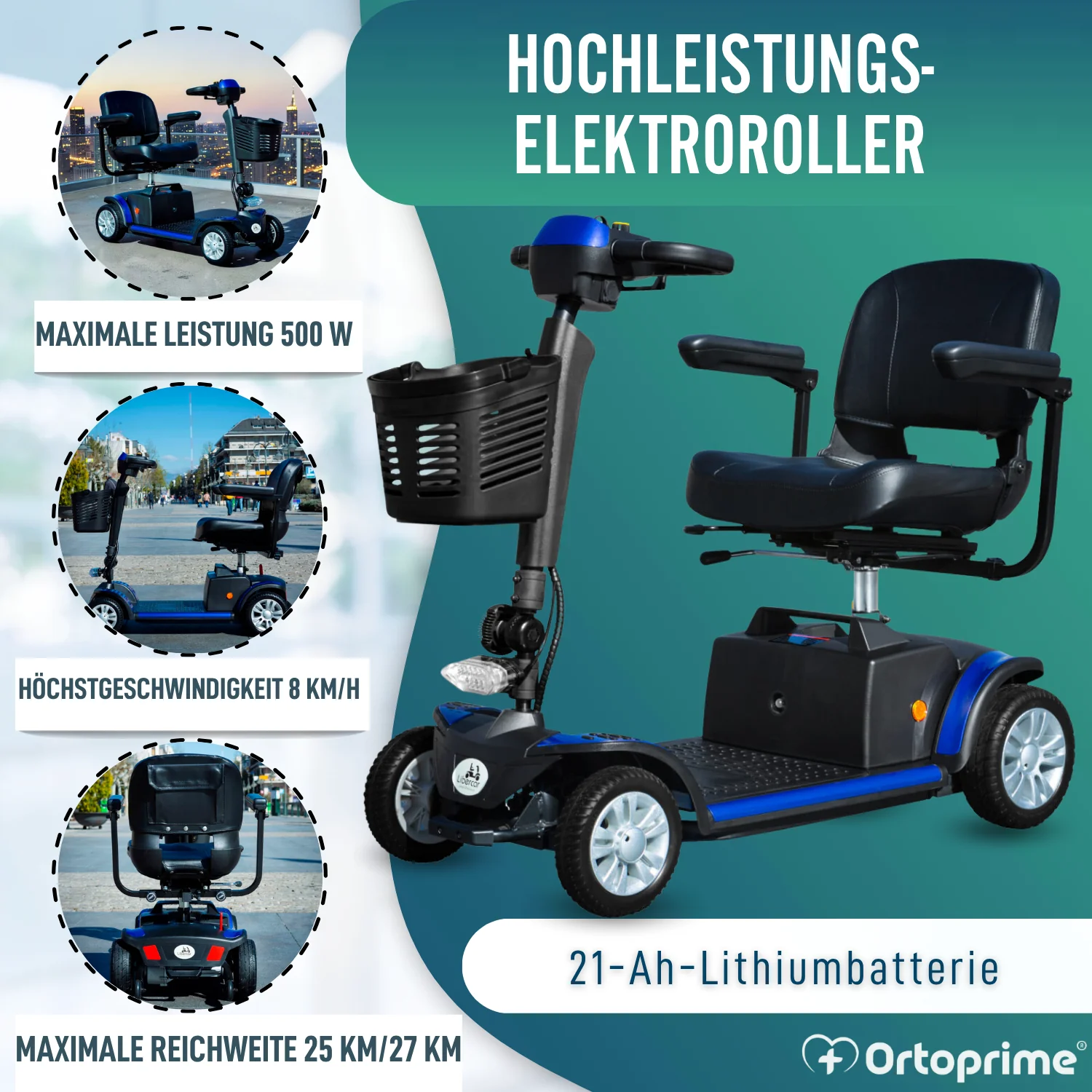 Demontierbarer Elektroroller mit Abnehmbarer Lithiumbatterie - Image 3