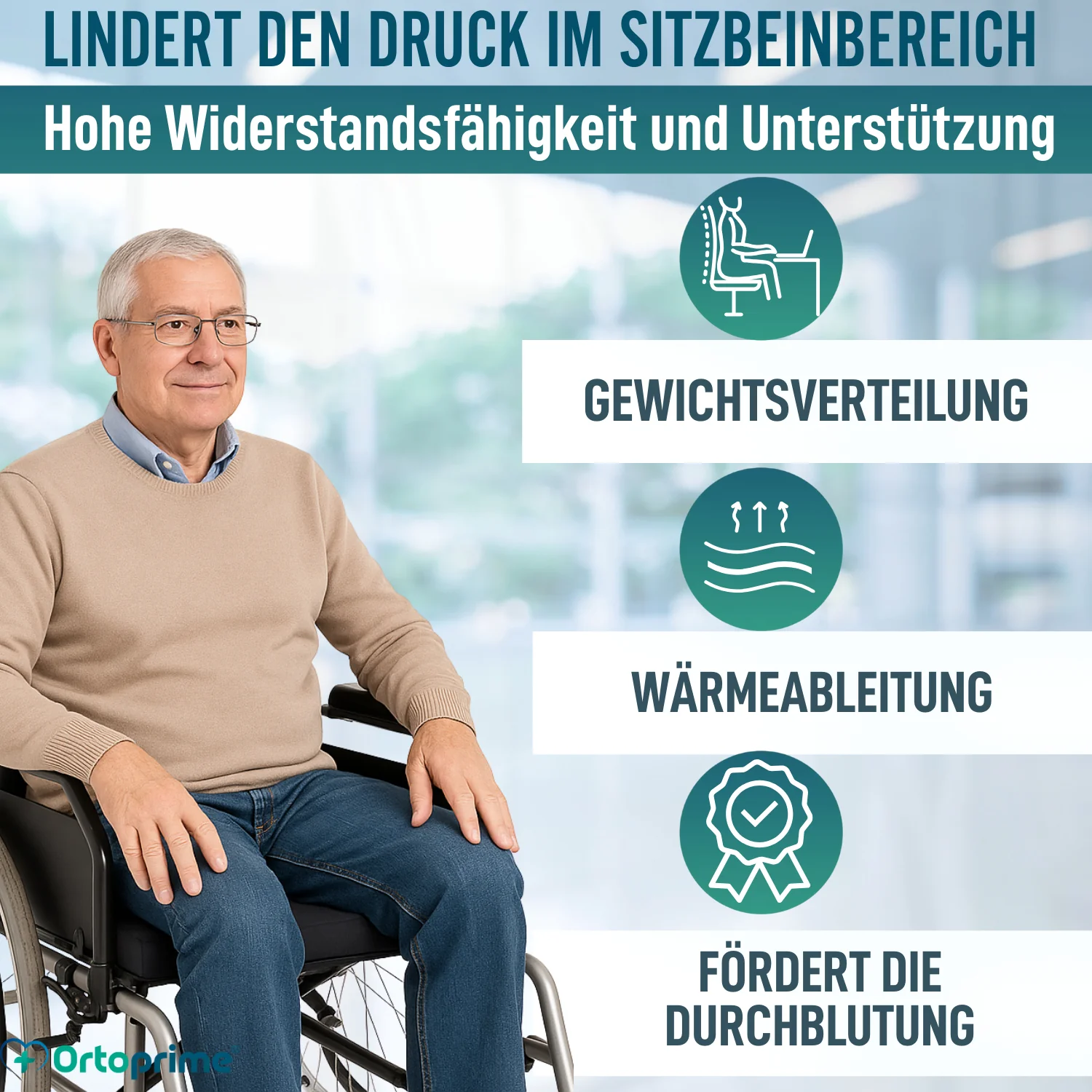 Druckentlastendes Visco-Gel Kissen Ischial 85 kg/m3 - Image 4