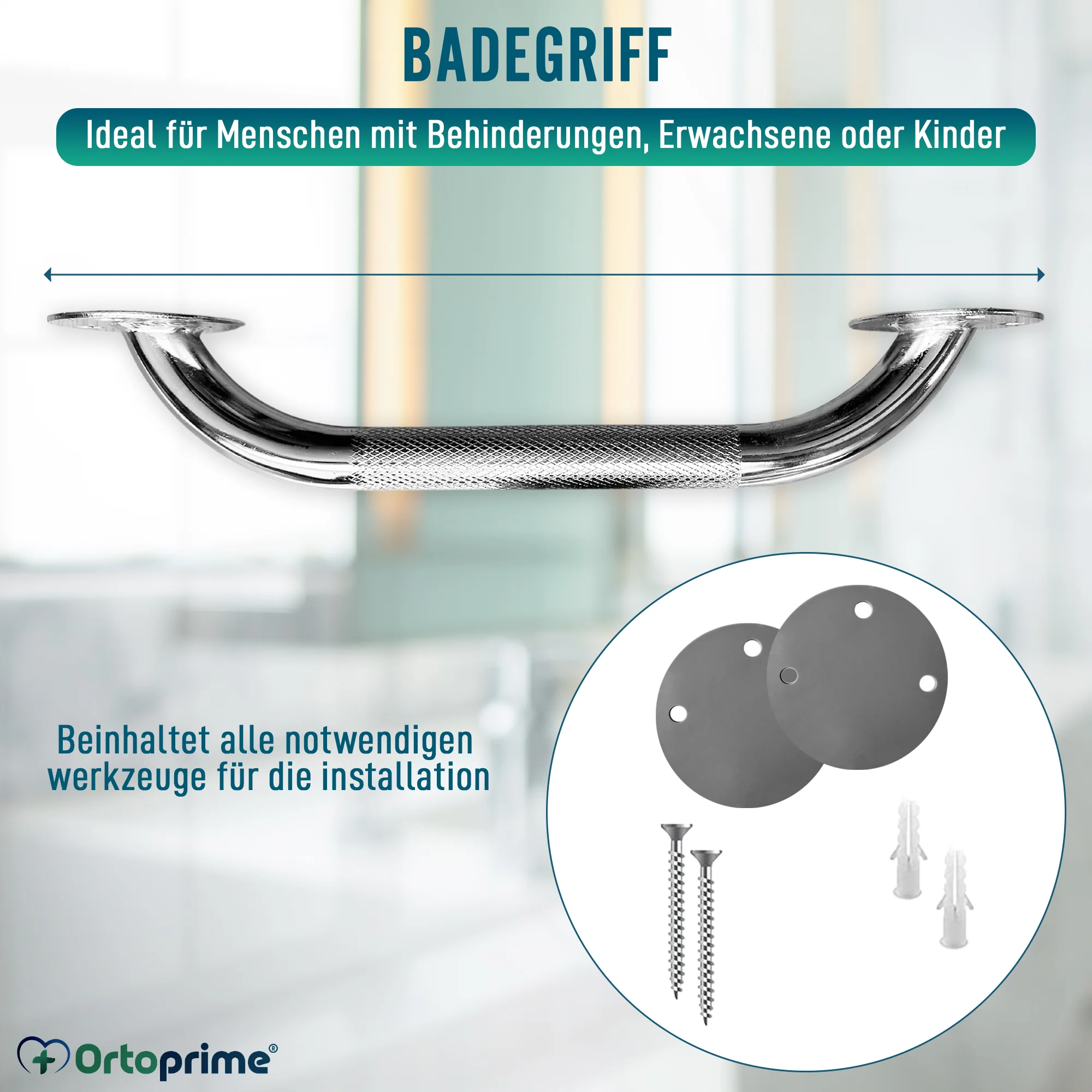 Duschgriff aus Edelstahl für das Badezimmer | 30 cm - Image 7