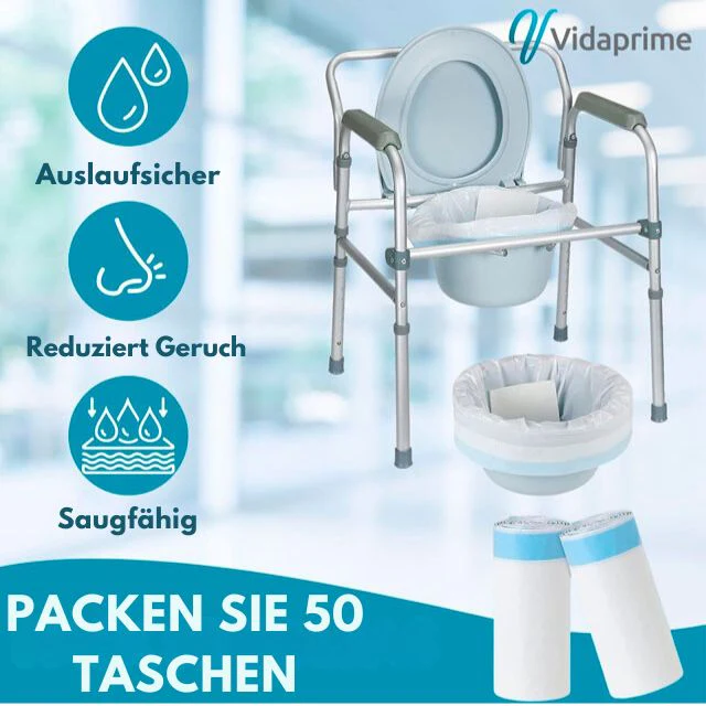 Einweg-Toilettenbeutel mit Pads und Griffen | Pack 50 - Image 2