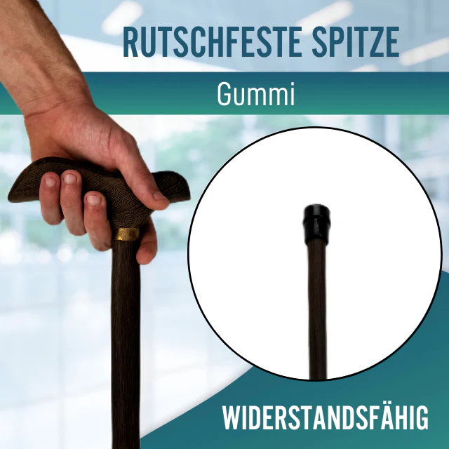 Eleganter Gehstock aus Wengé-Holz | Derby-Griff - Image 7