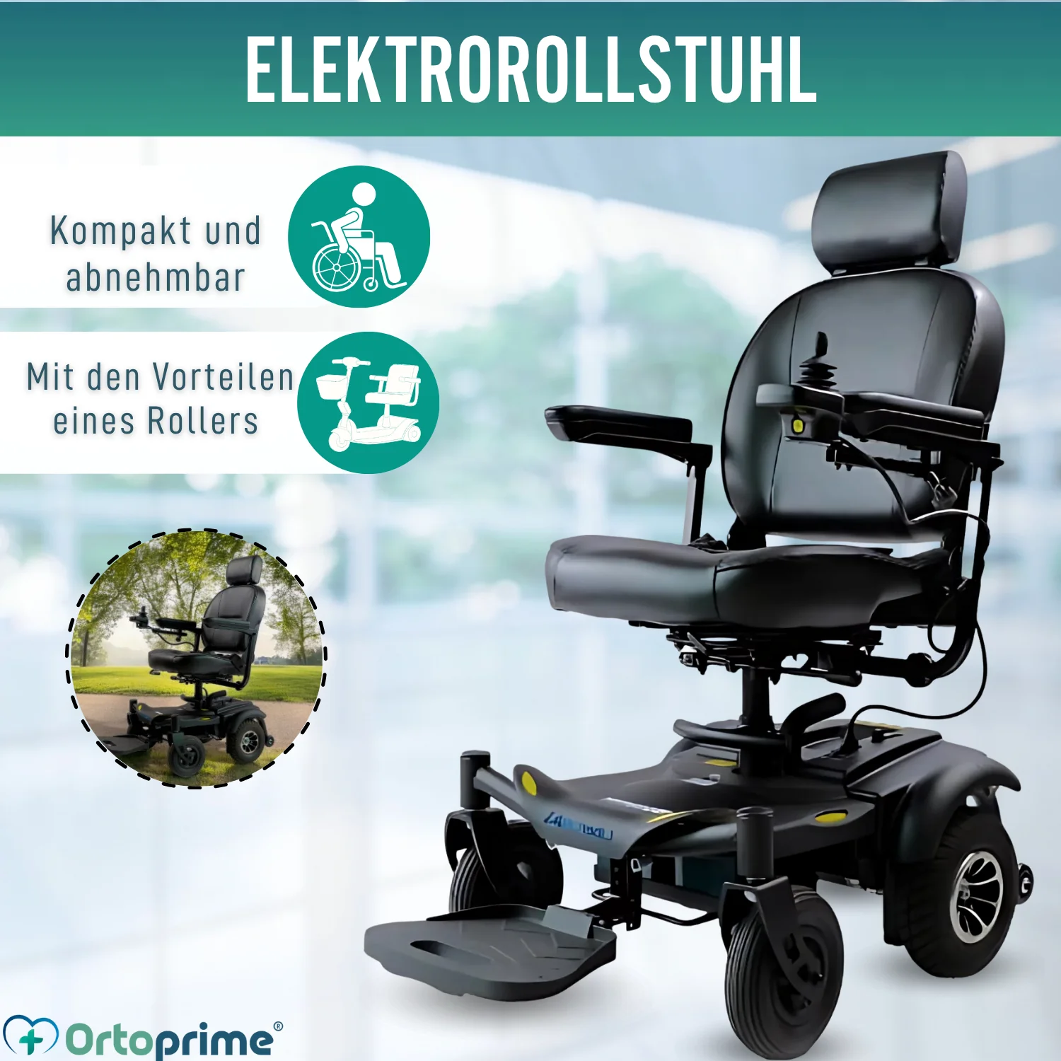 Elektrischer Rollstuhl Demontierbar mit Digitalem Joystick - Image 5