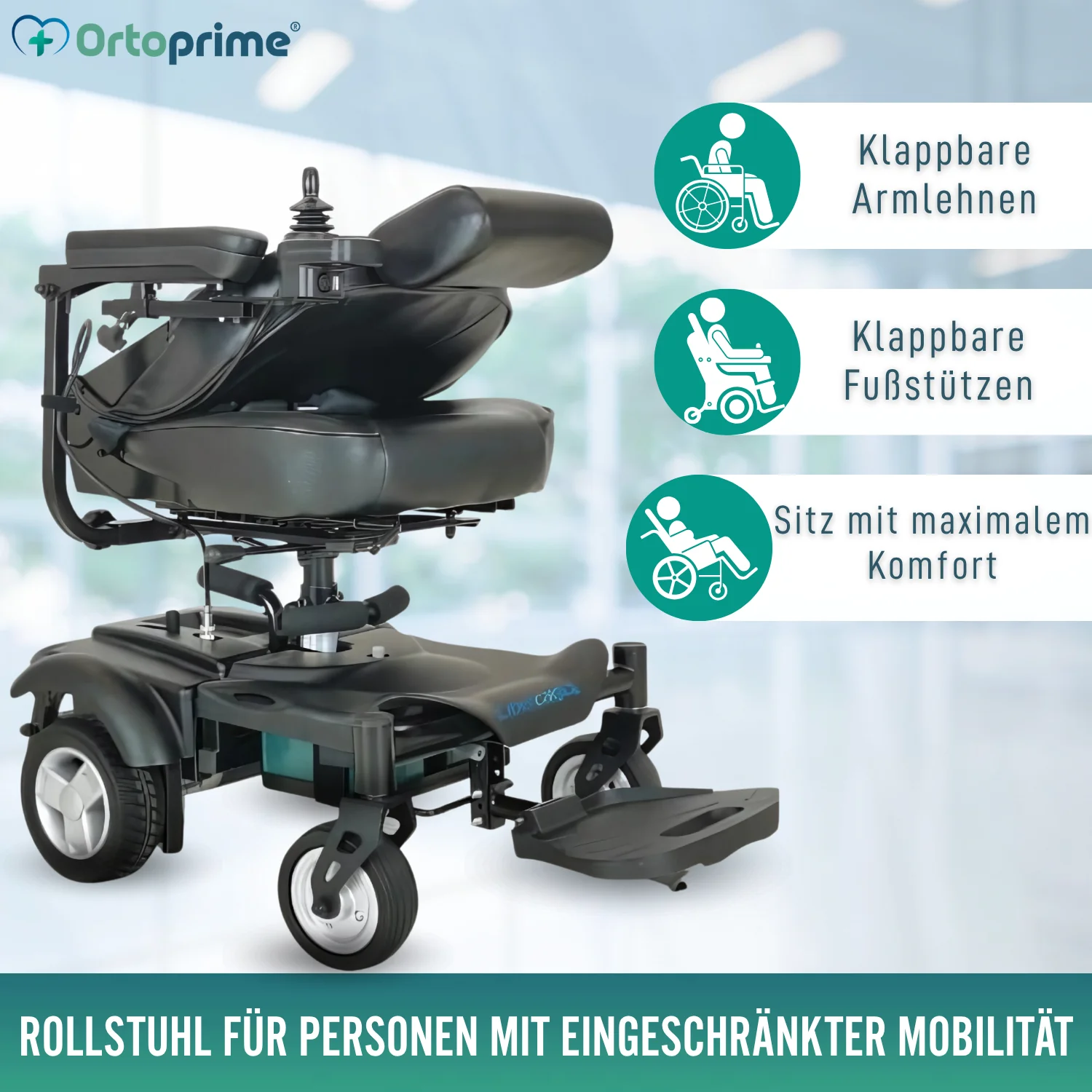 Elektrischer Rollstuhl Demontierbar mit Digitalem Joystick - Image 6