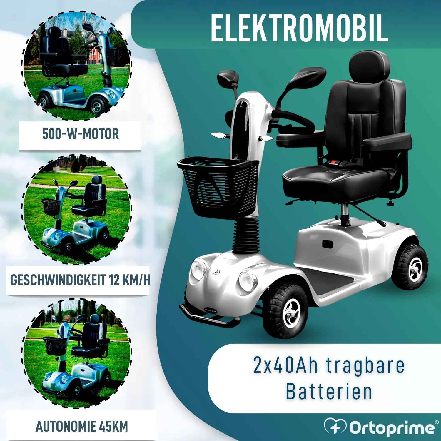 Elektrischer Scooter für Erwachsene | 4 Räder mit Federung - Image 2