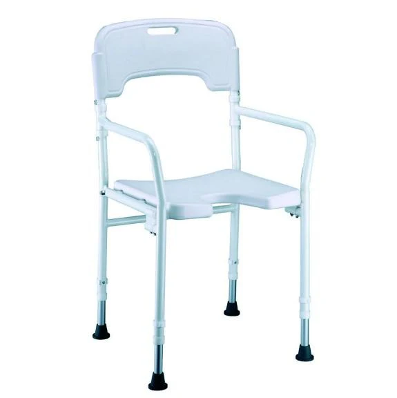 Faltbarer Duschstuhl mit Rückenlehne und Armlehnen