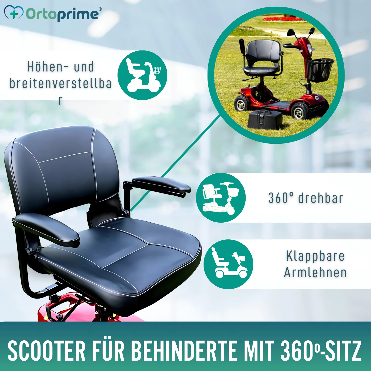 Faltbarer Elektroroller für eingeschränkte Mobilität | Vollfederung - Image 6