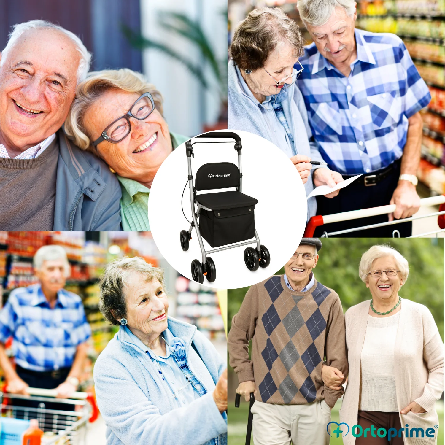 Faltbarer Rollator für Erwachsene mit Einkaufskorb - Image 7
