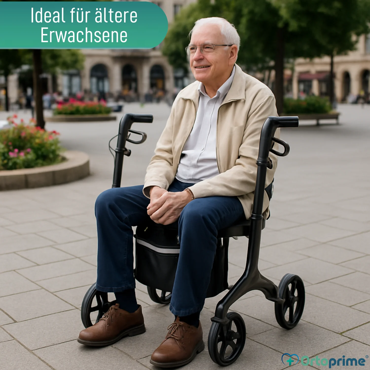 Faltbarer Rollator für Erwachsene mit Sitz | Karbonfaser - Image 5