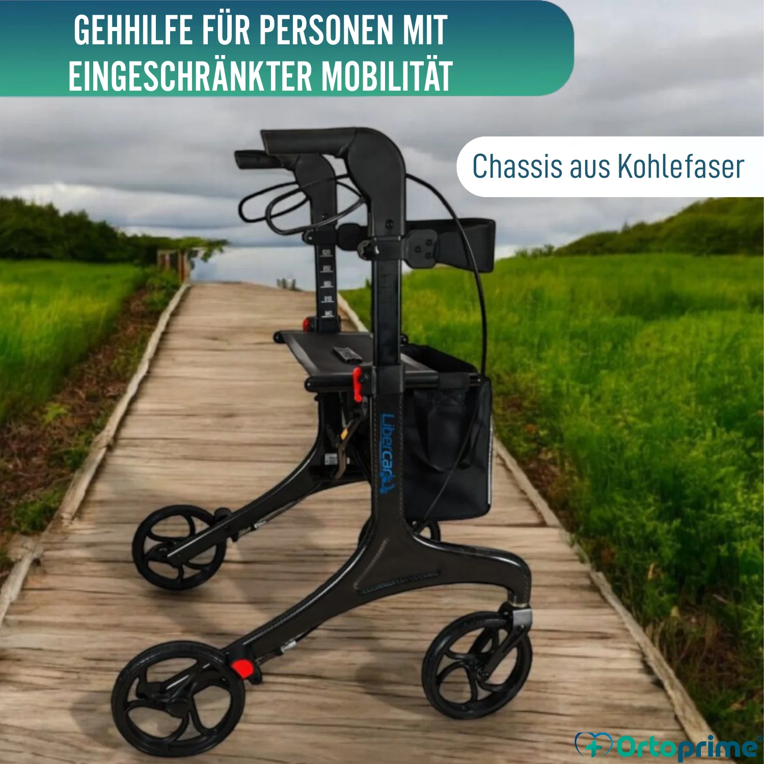 Faltbarer Rollator für Erwachsene mit Sitz | Karbonfaser - Image 8