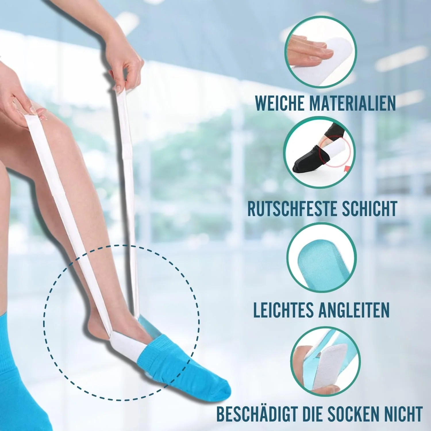 Flexibler Sockenhelfer mit Befestigungsbändern - Image 2