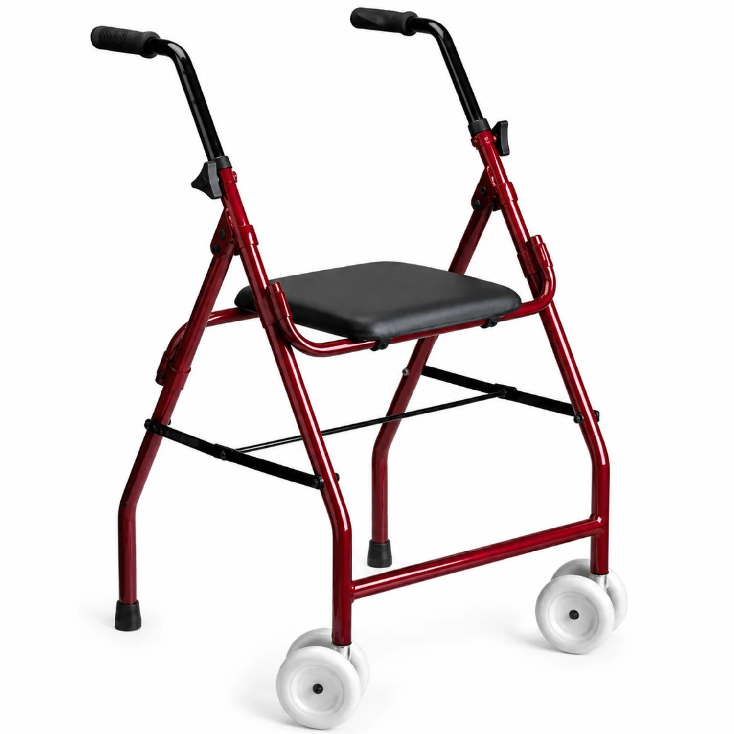 Gehbarer Rollator aus Aluminium | Gepolsterter Sitz