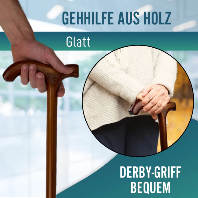 Holz Gehstock für Senioren | Derby Griff - Image 2