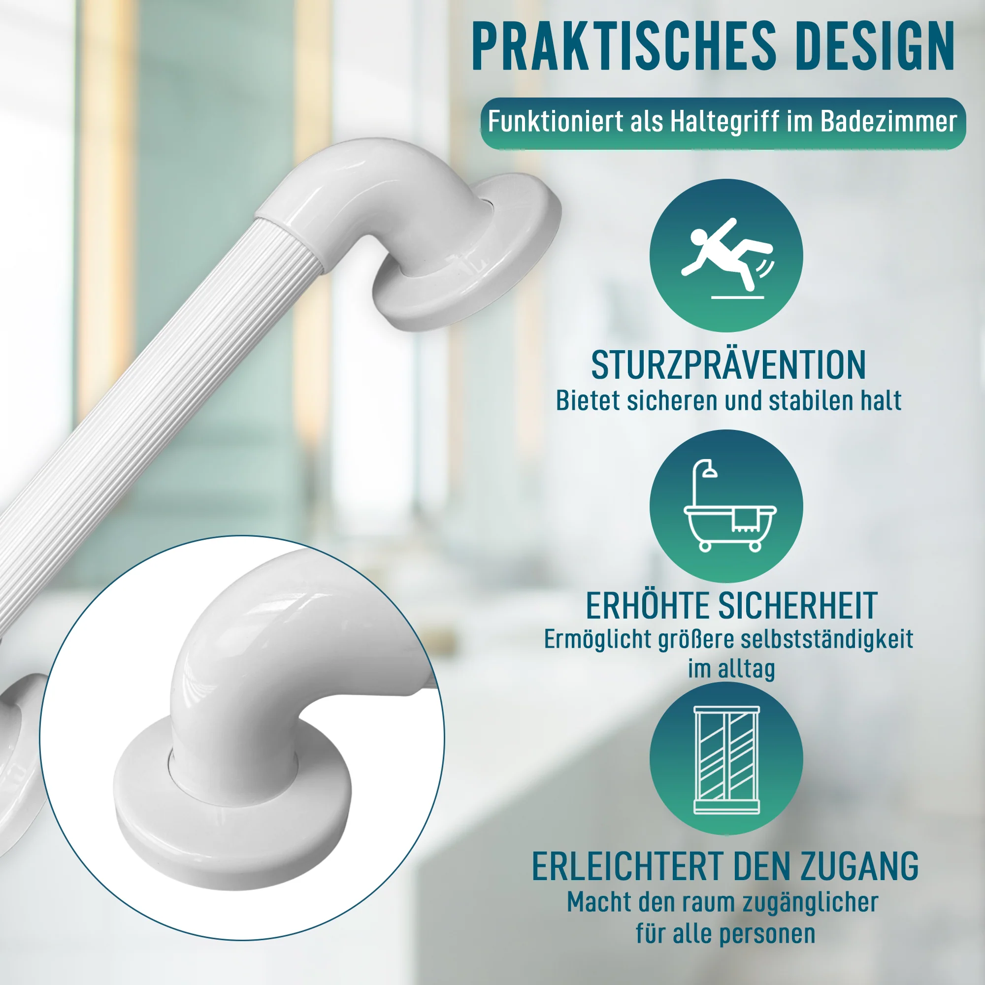 Geriffelte Multifunktionsduschstange für das Badezimmer | 30 cm - Image 4
