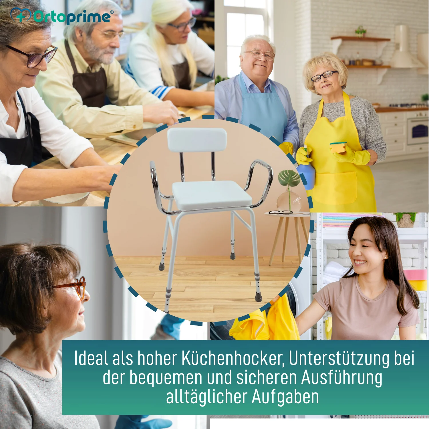 Hocker für Küche und Haushalt | Höhenverstellbarer Unterstützungsstuhl - Image 7
