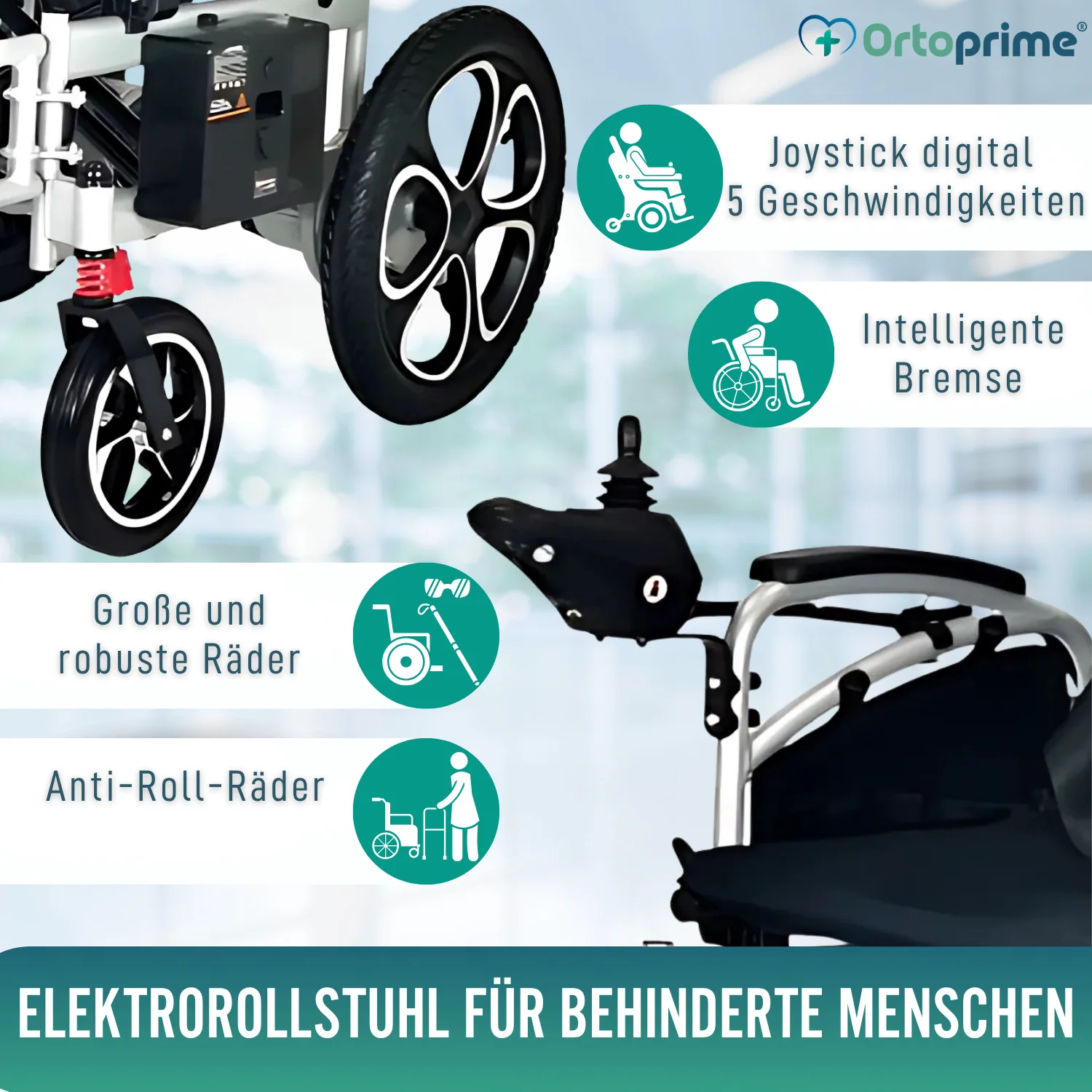 Klappbarer Elektrischer Rollstuhl mit Gelbatterien | 5 Gänge - Image 4