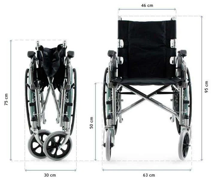 Klappbarer Rollstuhl aus Verchromtem Stahl | PlusLife - Image 4