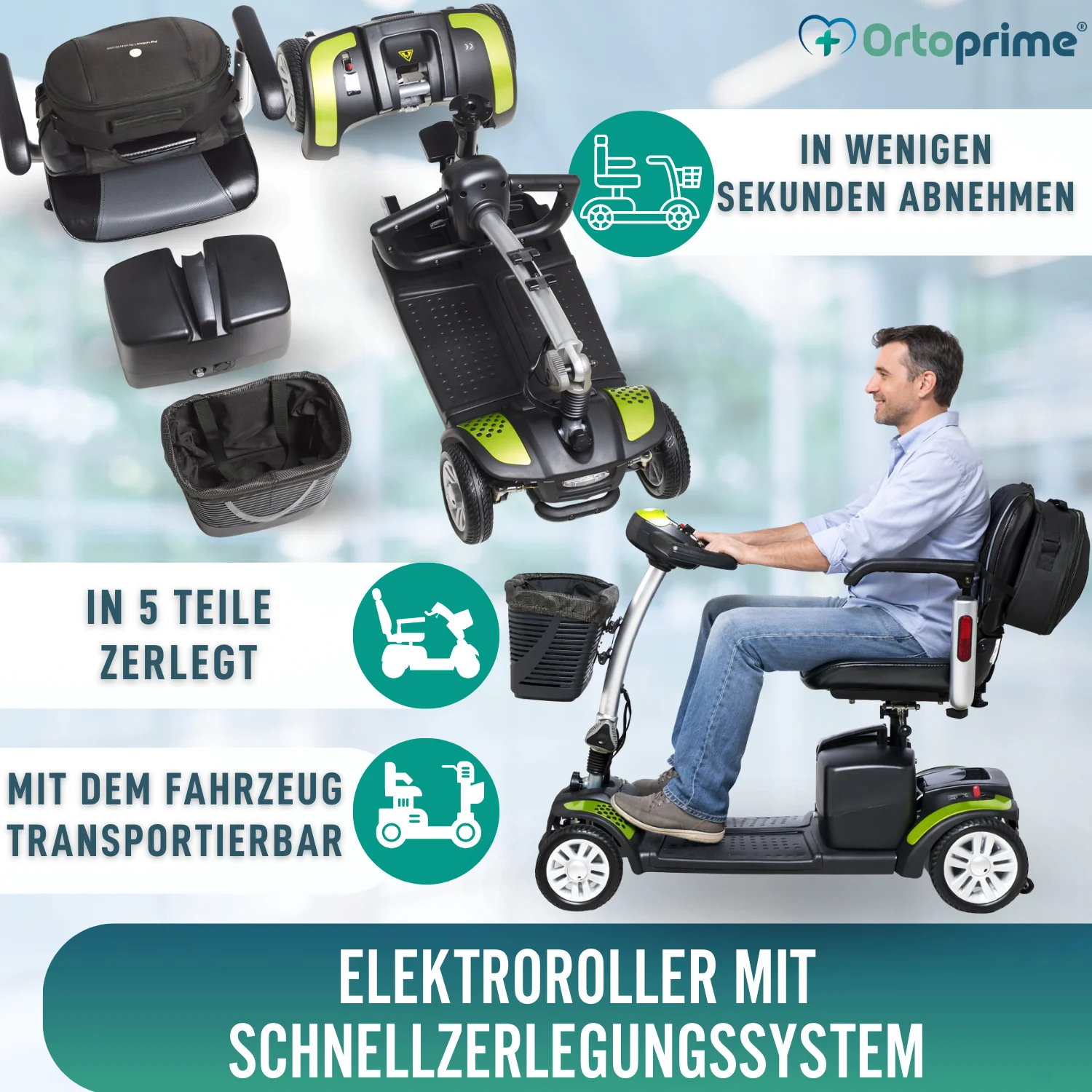 Kompakter Elektro-Scooter mit Heckrucksack - Image 6