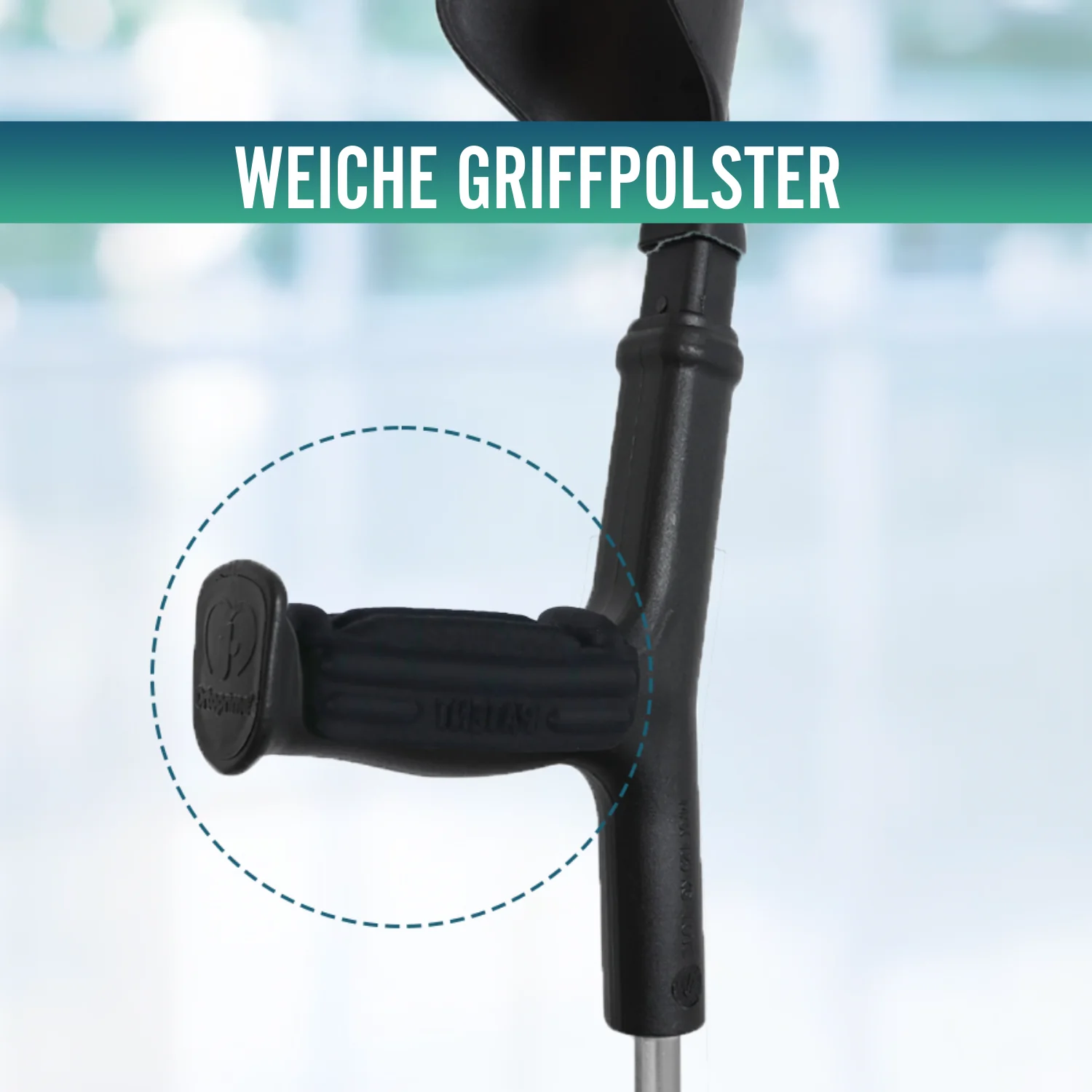 Komplettes Set Orthopädische Gehhilfen + Polster + Breite Gummikappen - Image 7