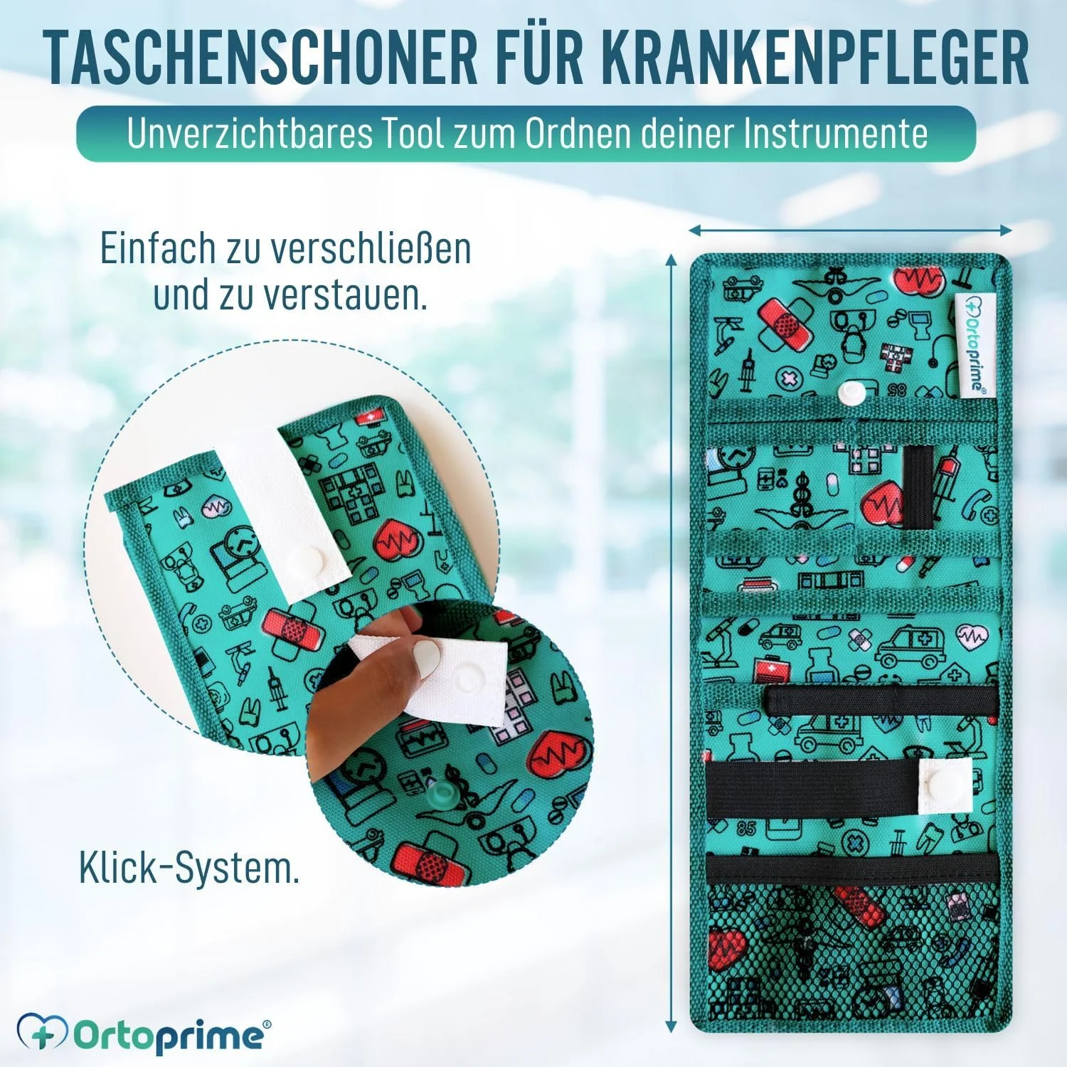 Krankenschwester-Taschenorganizer mit Mehrfachfächern und Knopf - Image 3