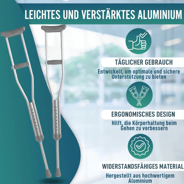 Krücken für Erwachsene | Verstellbare Aluminium Pack x2 - Image 2