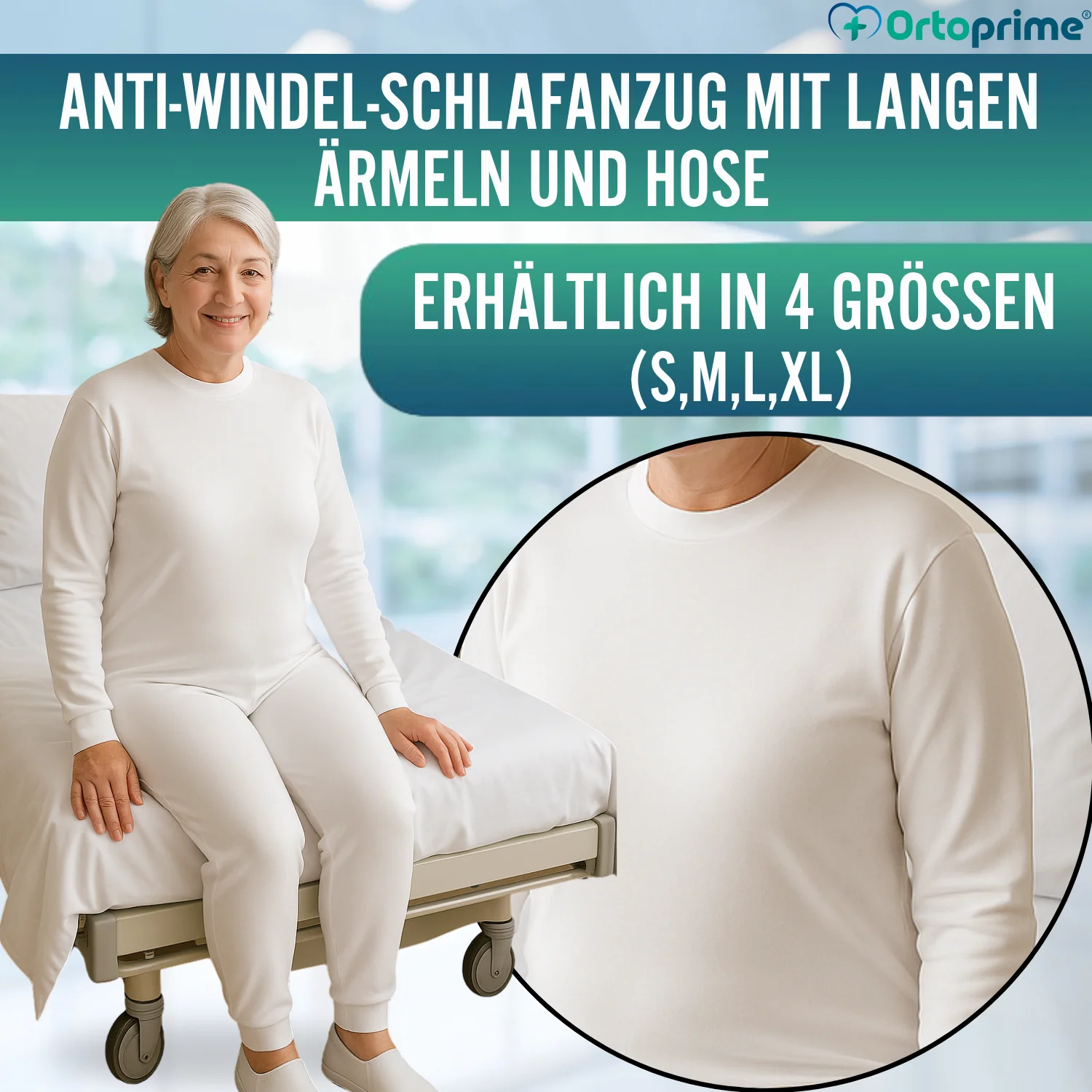Langarm-Inkontinenzpyjama | Unisex mit Doppelreißverschluss - Image 8