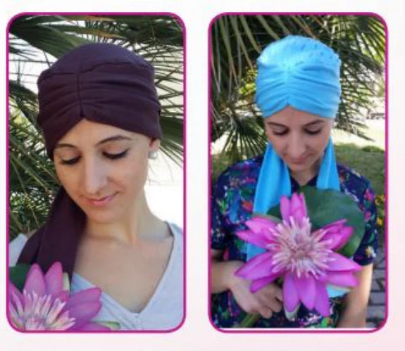 Langer geraffter onkologischer Turban | Verschiedene Farben - Image 9