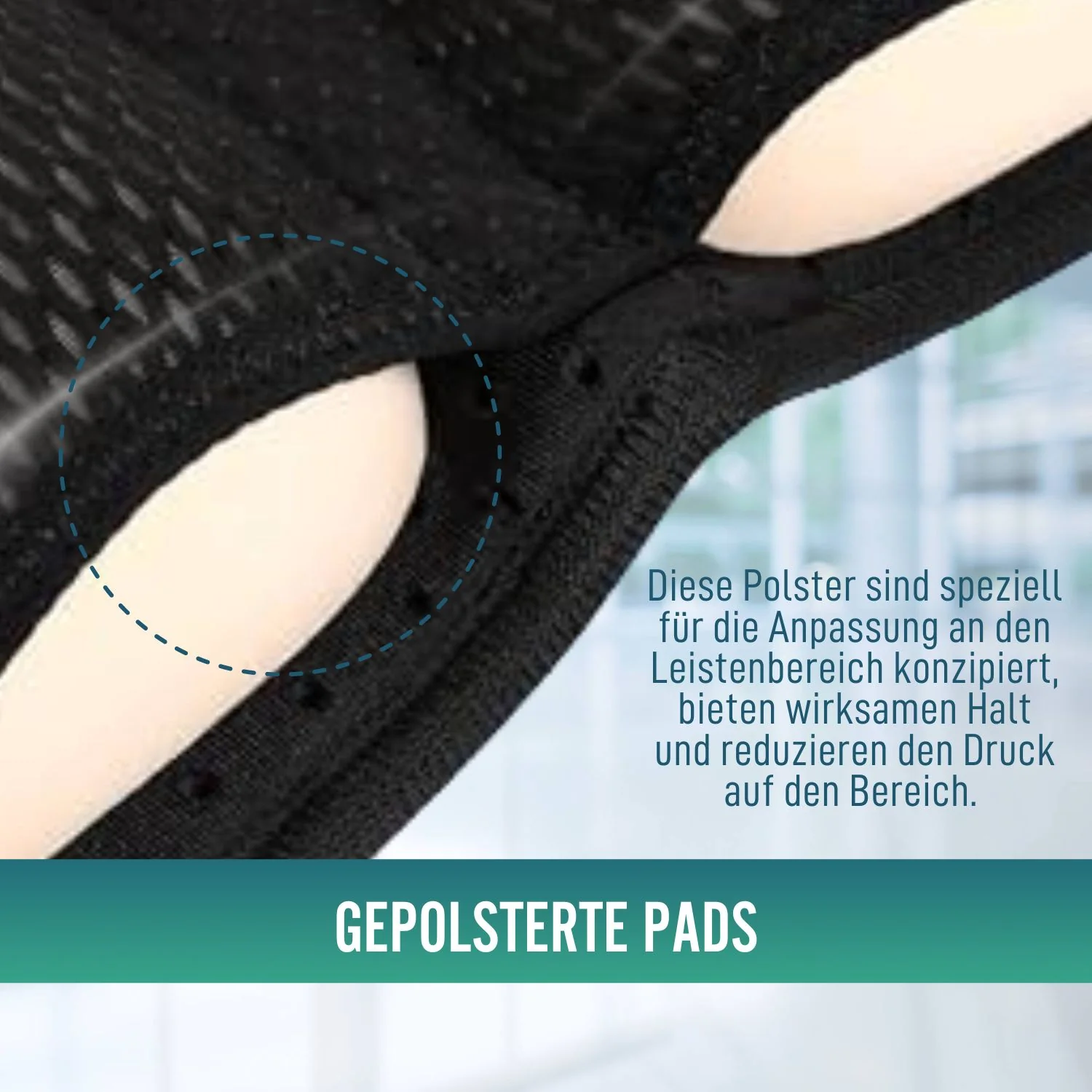 Leistenbruchgürtel mit gepolsterten Pads | Unise - Image 4