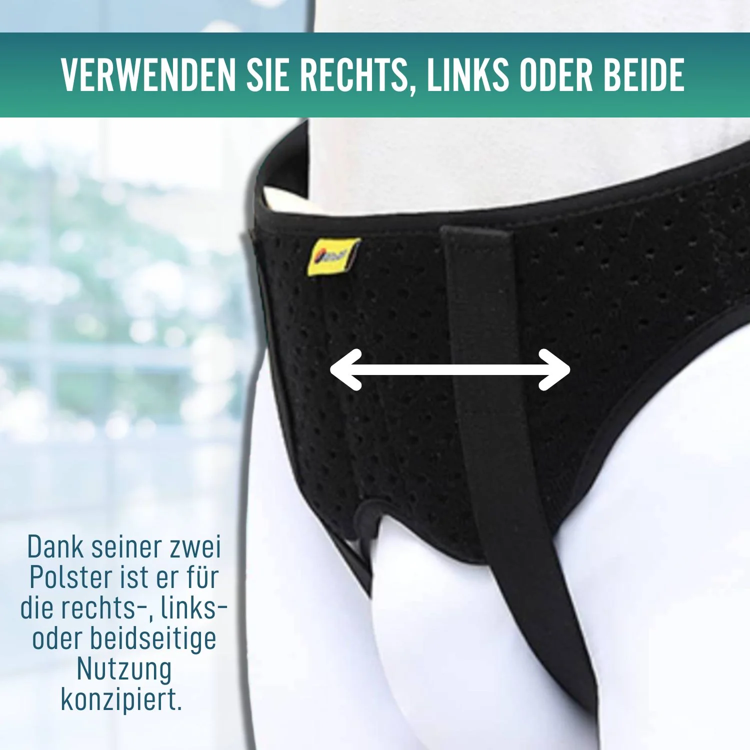 Leistenbruchgürtel mit gepolsterten Pads | Unise - Image 8