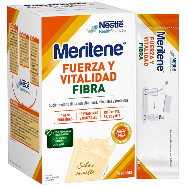 Meritene Multivitamin-Shake mit Ballaststoffen in 2 Geschmacksrichtungen | 15 Beutel - Image 3