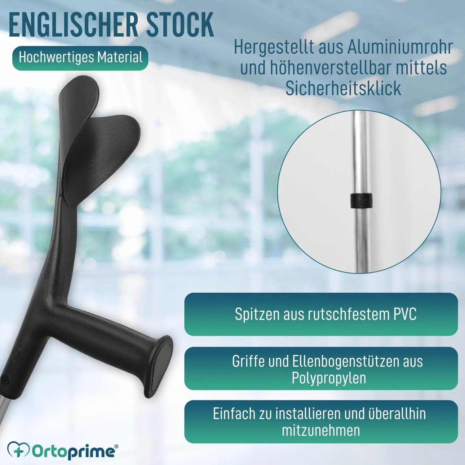 Höhenverstellbare Aluminium-Krücken für Erwachsene | 2er-Pack - Image 5