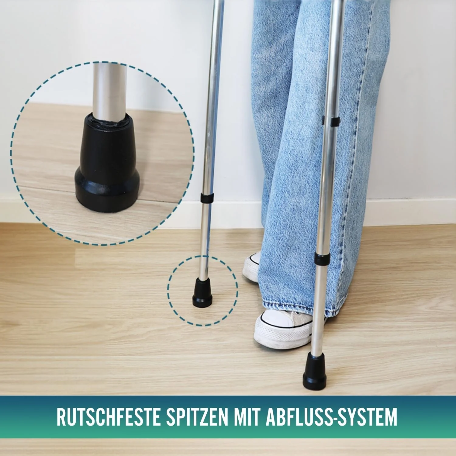Höhenverstellbare Aluminium-Krücken für Erwachsene | 2er-Pack - Image 7