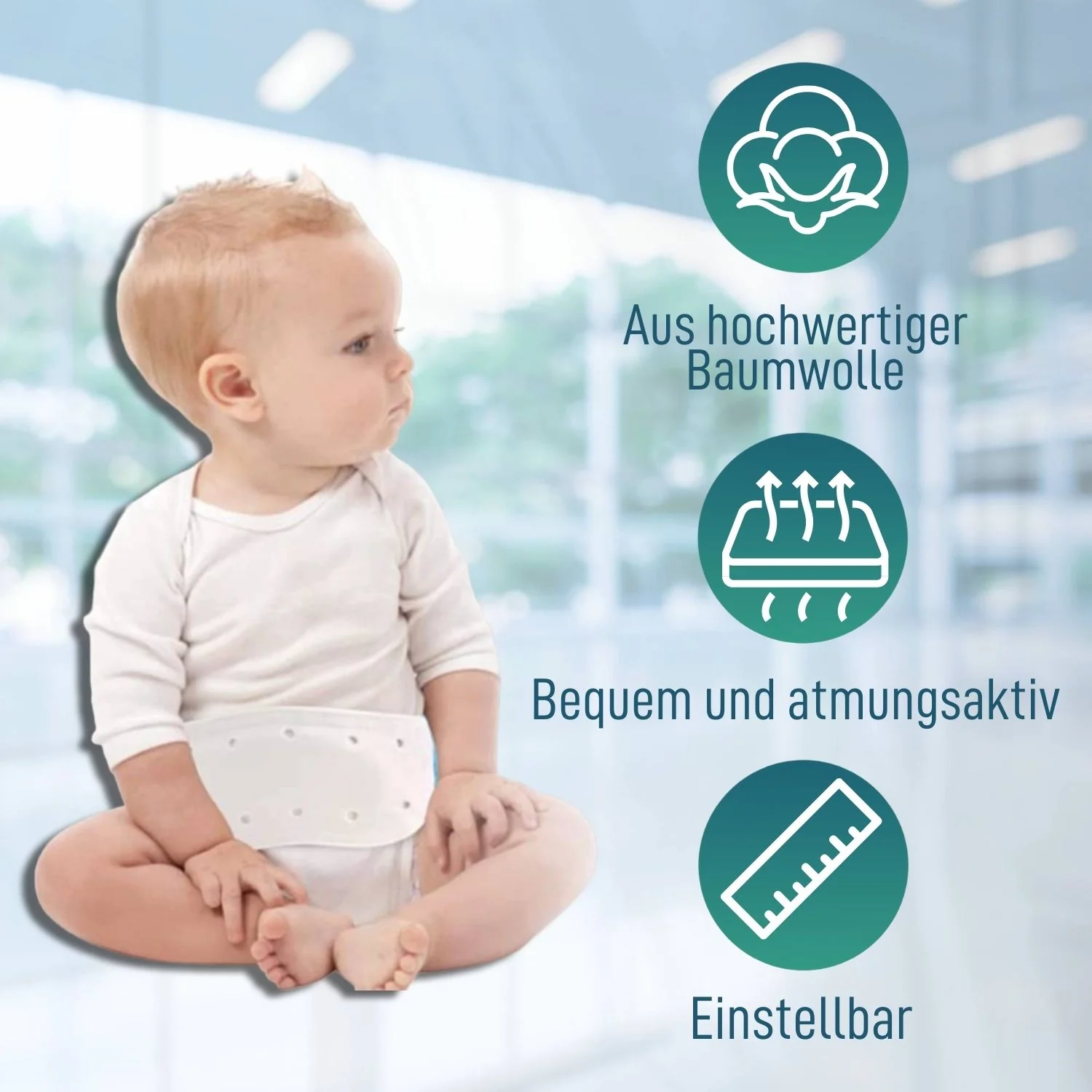 Nabelbruchgürtel für Babys mit 3 Polstern - Image 2