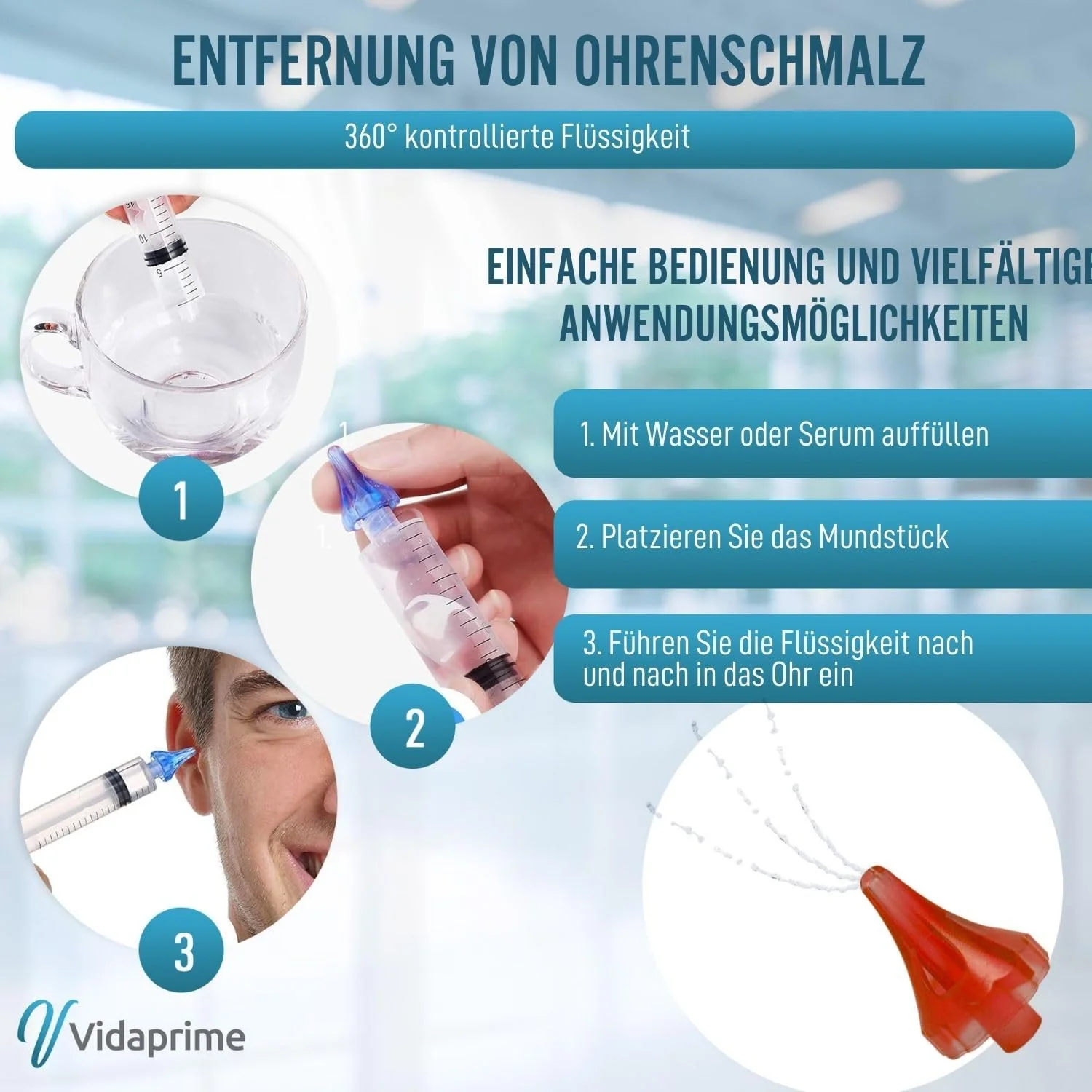 Professionelle Ohrreinigungsspritze x5 Weiche Düsen - Image 4