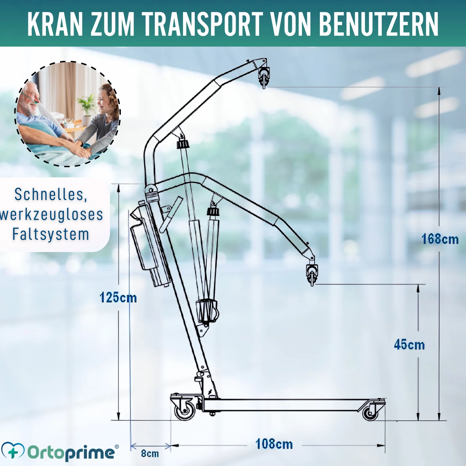 Orthopädischer Patientenlift mit Kopfstützgeschirr inkl - Image 2