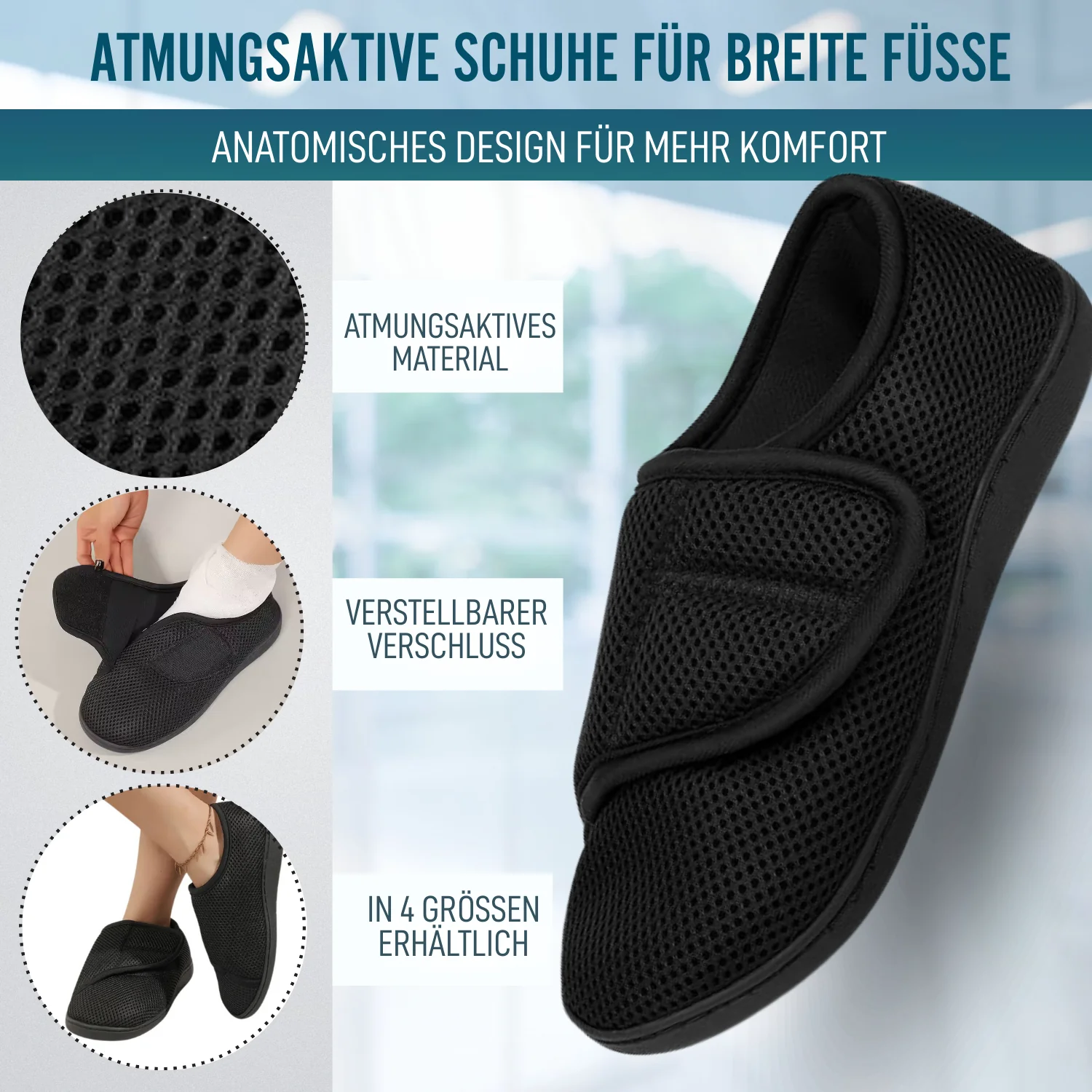 Orthopädische Schuhe für Damen Herren bei Geschwollenen Füßen Atmungsaktiv - Image 2
