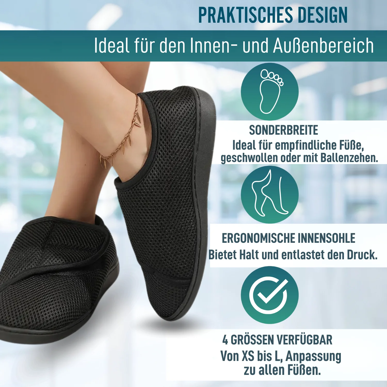 Orthopädische Schuhe für Damen Herren bei Geschwollenen Füßen Atmungsaktiv - Image 5