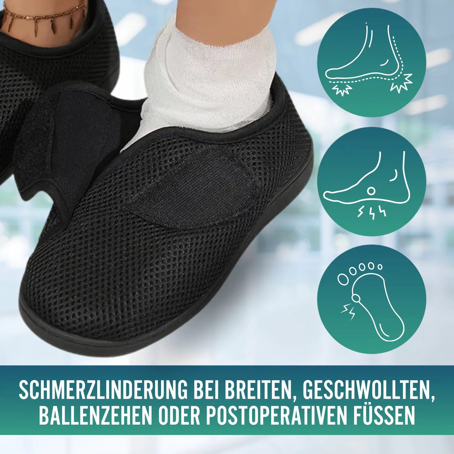 Orthopädische Schuhe für Damen Herren bei Geschwollenen Füßen Atmungsaktiv - Image 7