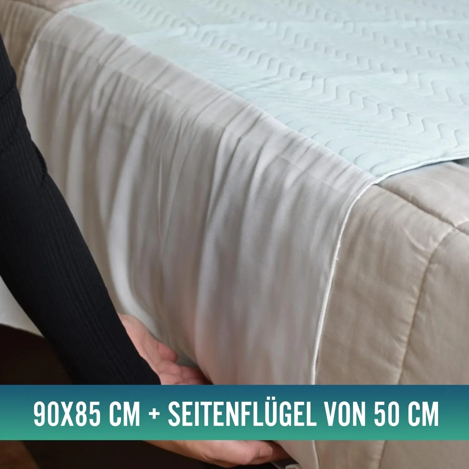 PACK 2 Wiederverwendbare ökologische saugfähige Matratzenauflagen für 90 cm Betten mit 3,15 Litern/m² - Image 3