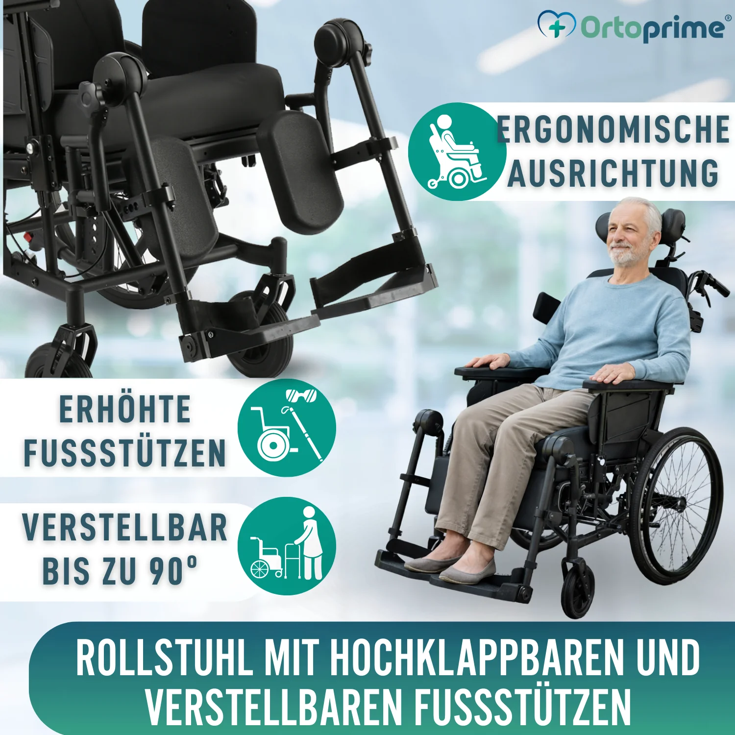 Positionierungsrollstuhl mit Kippfunktion | Anti-Dekubitus - Image 10