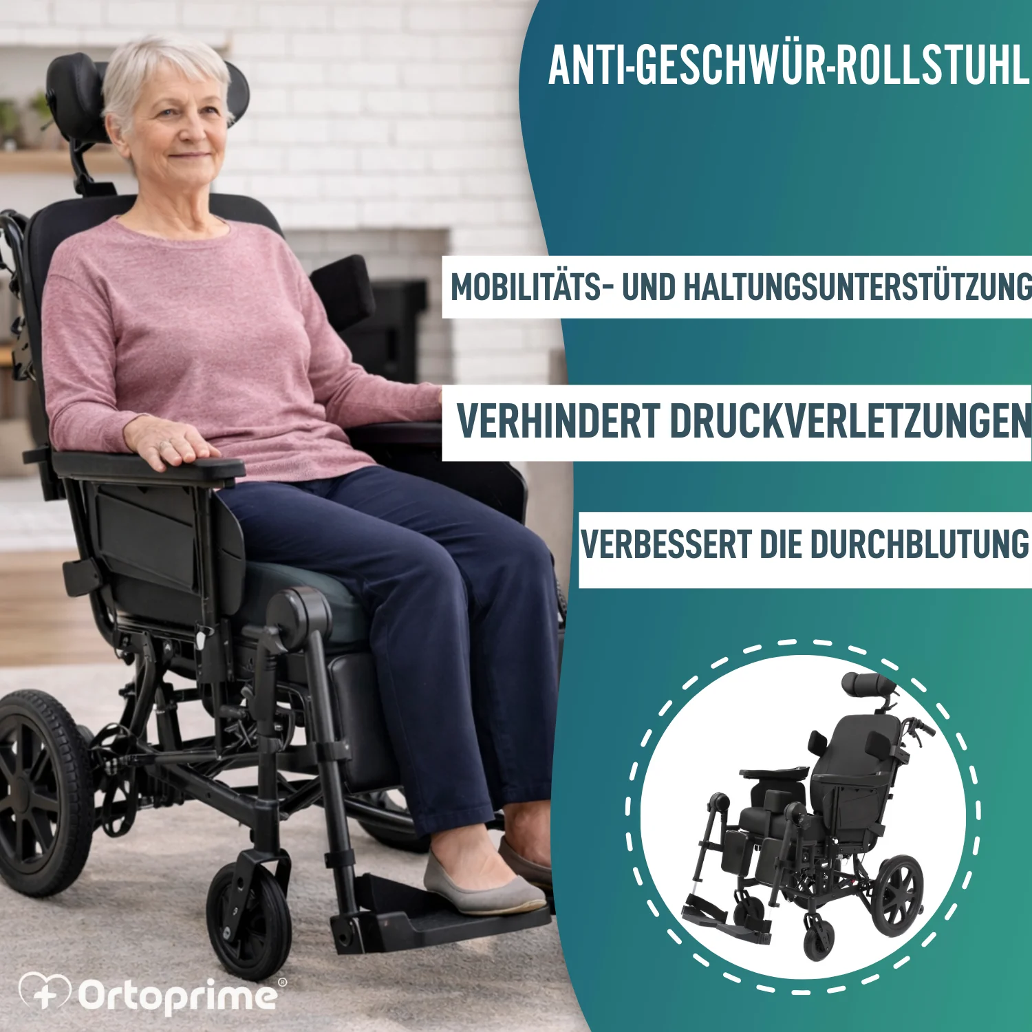 Positionierungsrollstuhl mit Kippfunktion | Anti-Dekubitus - Image 4