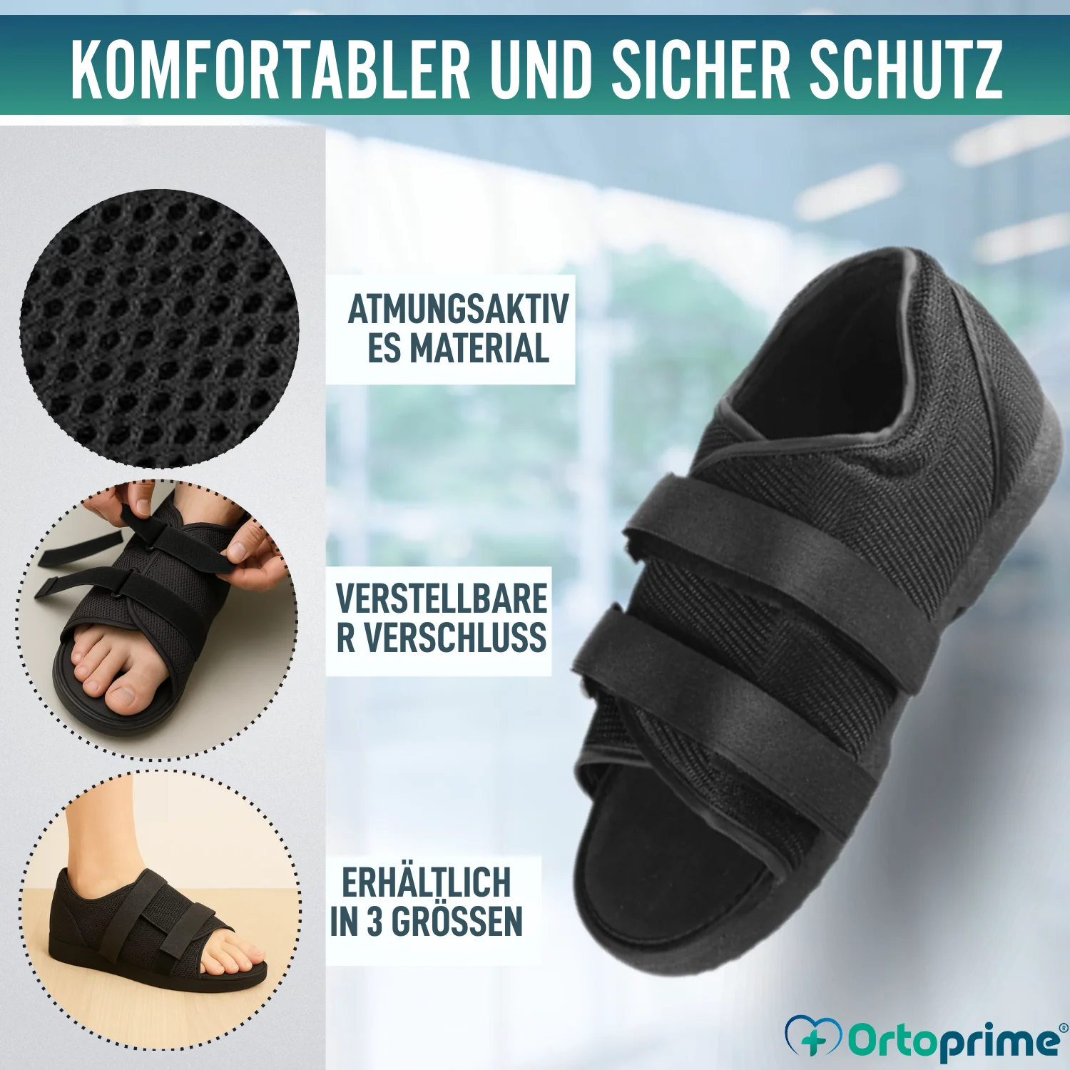 Postoperative Schuhe Flache Sohle | Bilaterale Form - Image 3