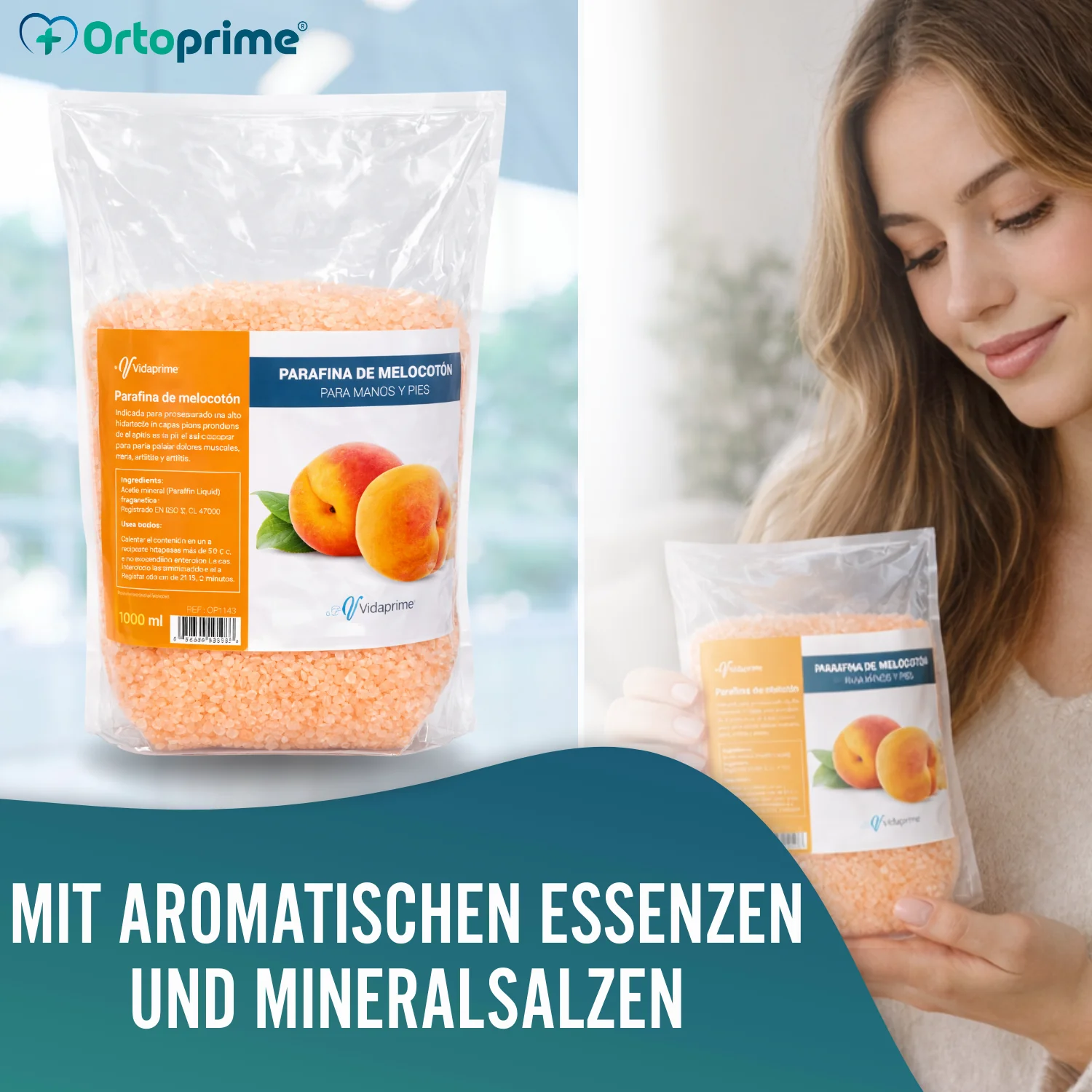 Rehabilitationsparaffin für Hände und Füße 1000ml | Pfirsich - Image 5