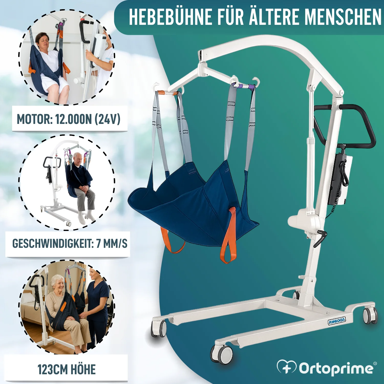Robuste Hebebühne für Patienten mit Gurt in 2 Größen - Image 4
