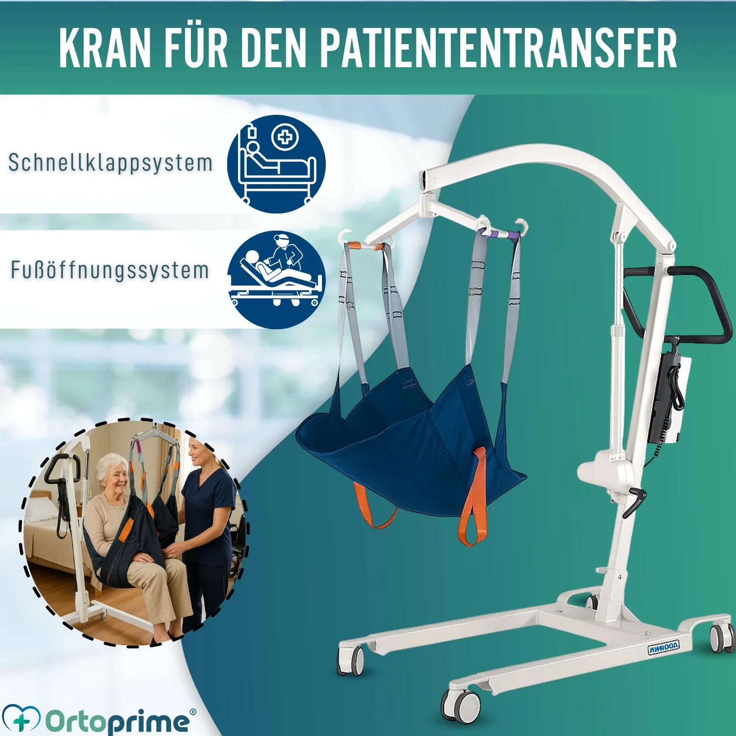 Robuste Hebebühne für Patienten mit Gurt in 2 Größen - Image 5